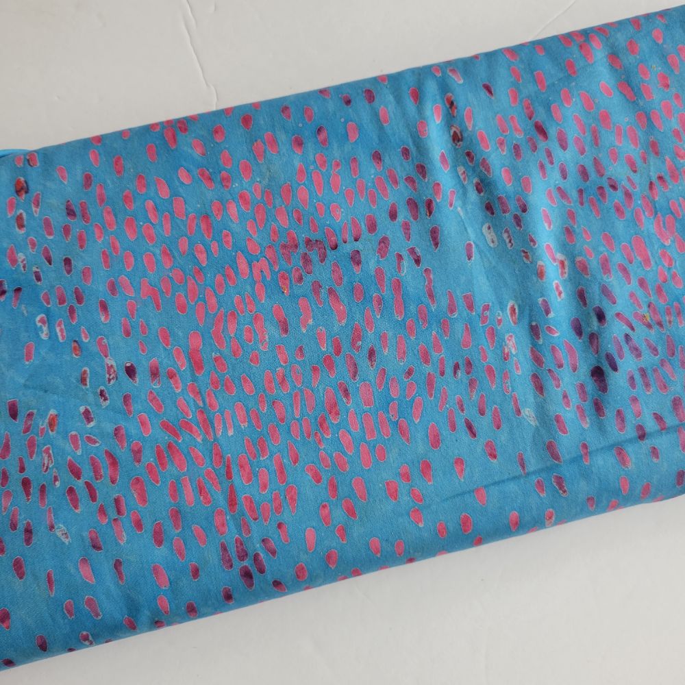 Carrie Bloomston Found Batik Scraps Rain Sky Blue Fabric