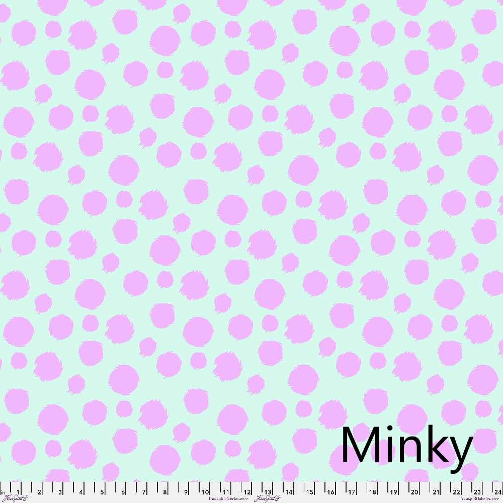 Tula Pink Tabby Road Deja Vu Furball Technomint MINKY Fabric