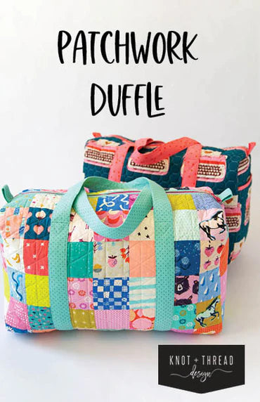 Patchwork Duffle Bag Kit - Sleuth Blue and Green Fabric