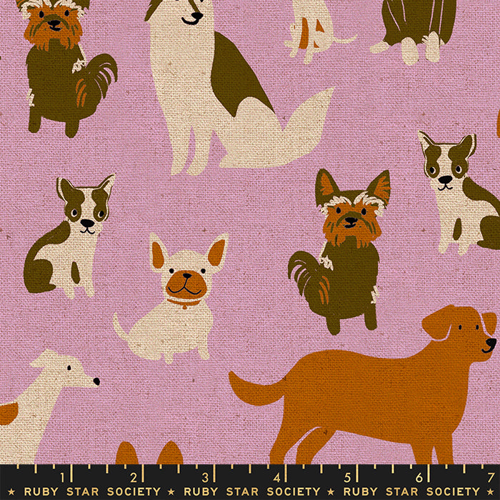 Ruby Star Society Dog Park Macaron Canvas Linen Fabric