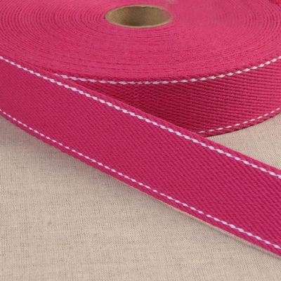 Fuschia Webbing with Stitches 100% Cotton By The Yard