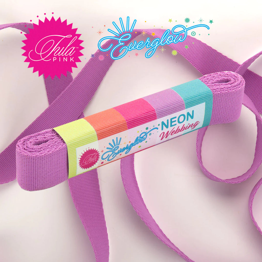 Tula Pink Neon Nylon Webbing - 1" wide - Mystic Purple