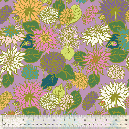 Monaluna In the Garden Dahlia Love Lilac Fabric