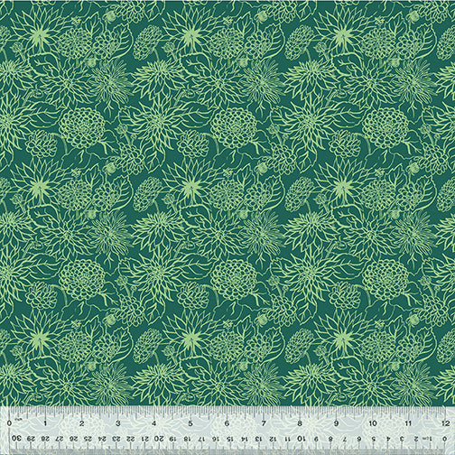 Monaluna In the Garden Dahlia Dream Verdant Green Fabric