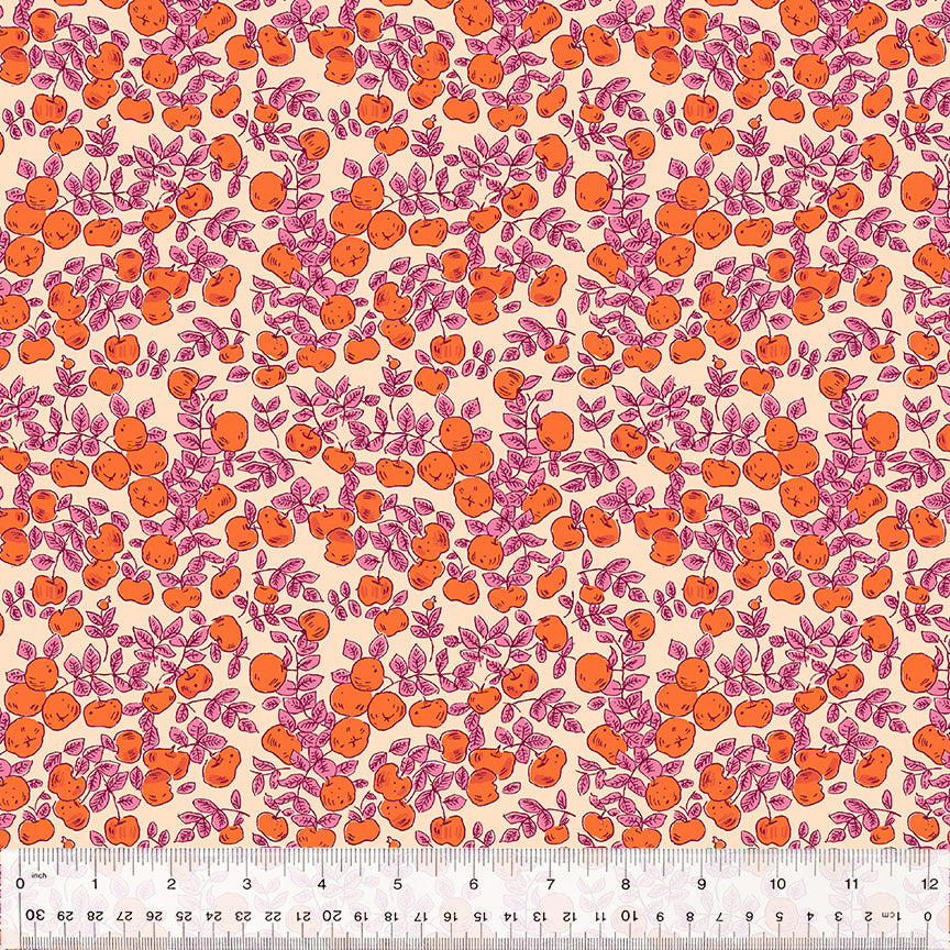 Heather Ross Forestburgh Apples Magenta Pink Fabric