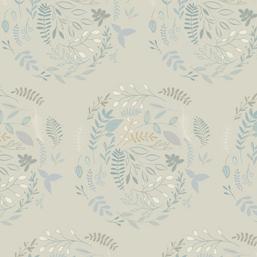 Serenity Fusion Wreathed Blue Gray Fabric