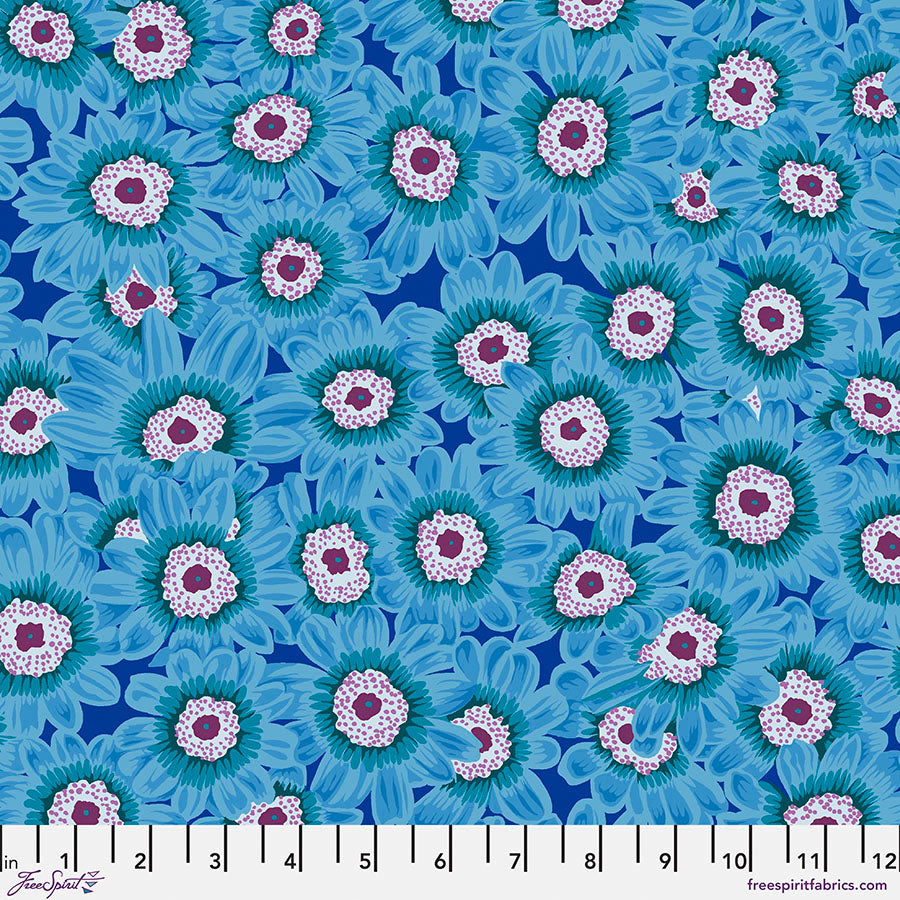 Kaffe Fassett Collective Feb 23 Lucy Blue Floral Fabric
