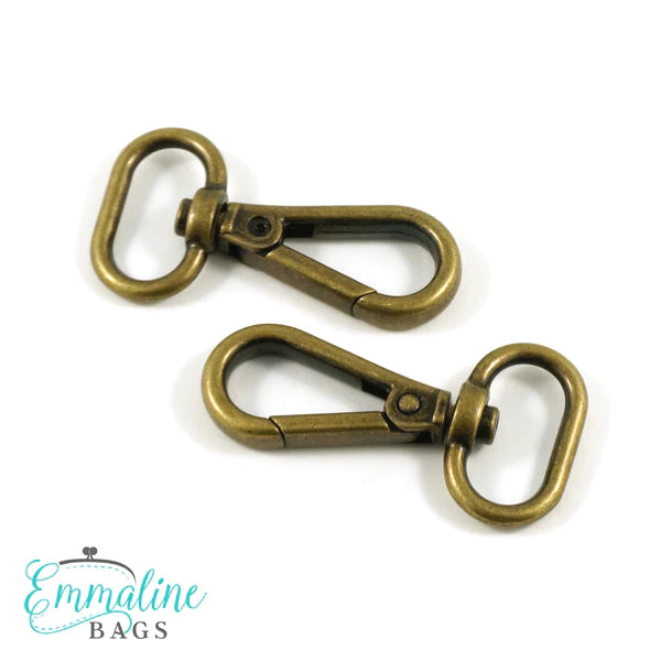 Emmaline Bags Swivel Snap Hook 3/4 Antique Brass Set of 2 – Mashe Modern  Fabric and Quilting