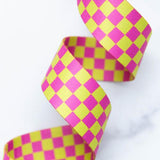 Checker in Citron Webbing 1.5" By the Yard