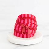 30" Striped Zipper - Jam Stripe Pink