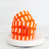 30" Striped Zipper - Winter Citrus Orange