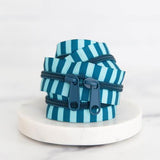 30" Striped Zipper - Arctic Blue
