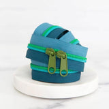 30" Colored Zipper - Olive Oasis Blue