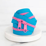 30" Colored Zipper - Bubbles Blue