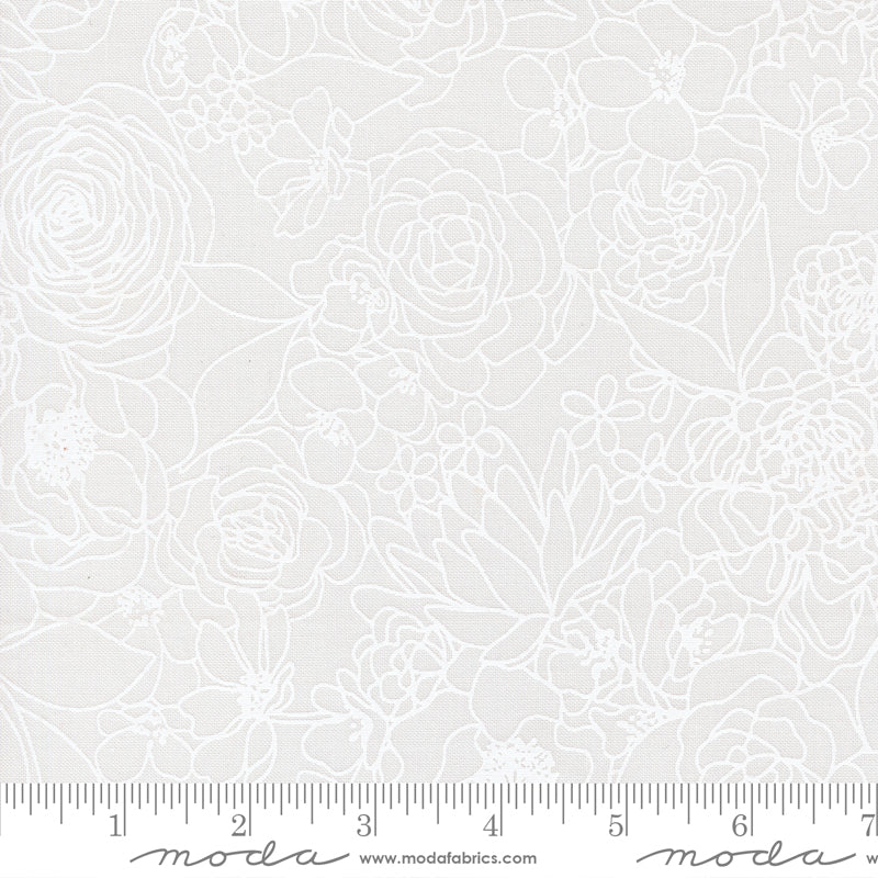Alli K Design True to Hue Love Dove White Fabric