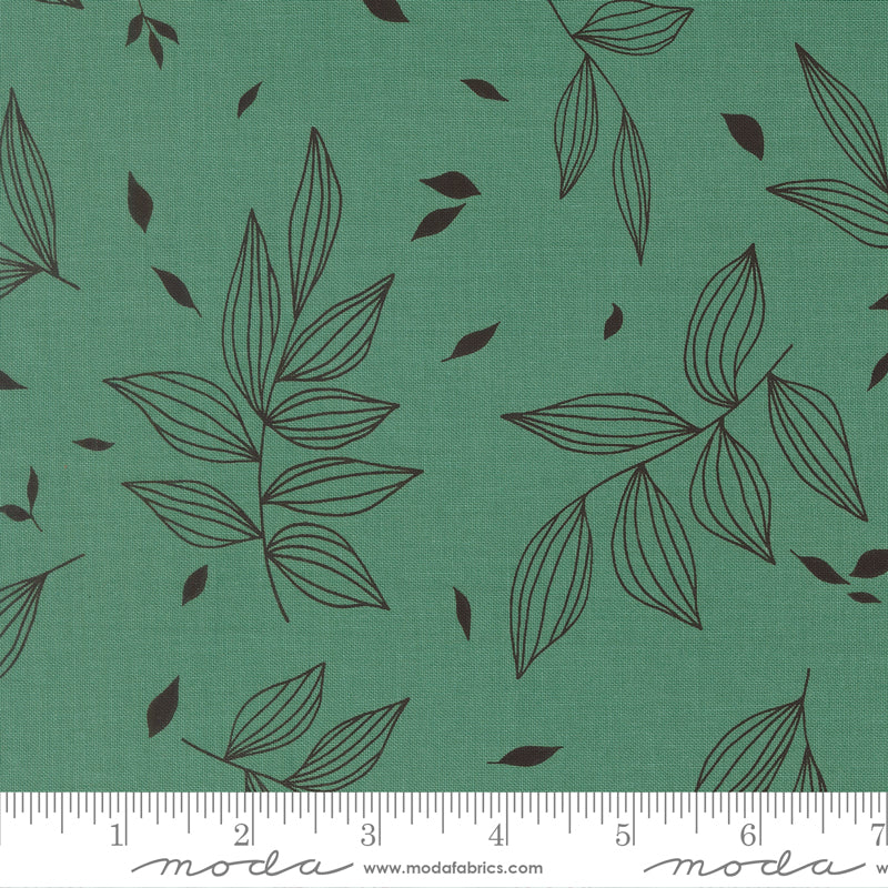 Alli K Design True to Hue Falling Leaves Composed Green Fabric