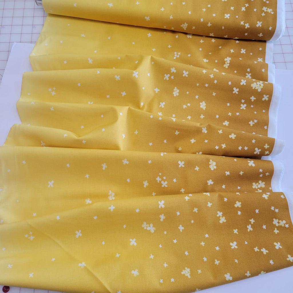 V & Co Ombre Bloom Mustard Yellow Fabric