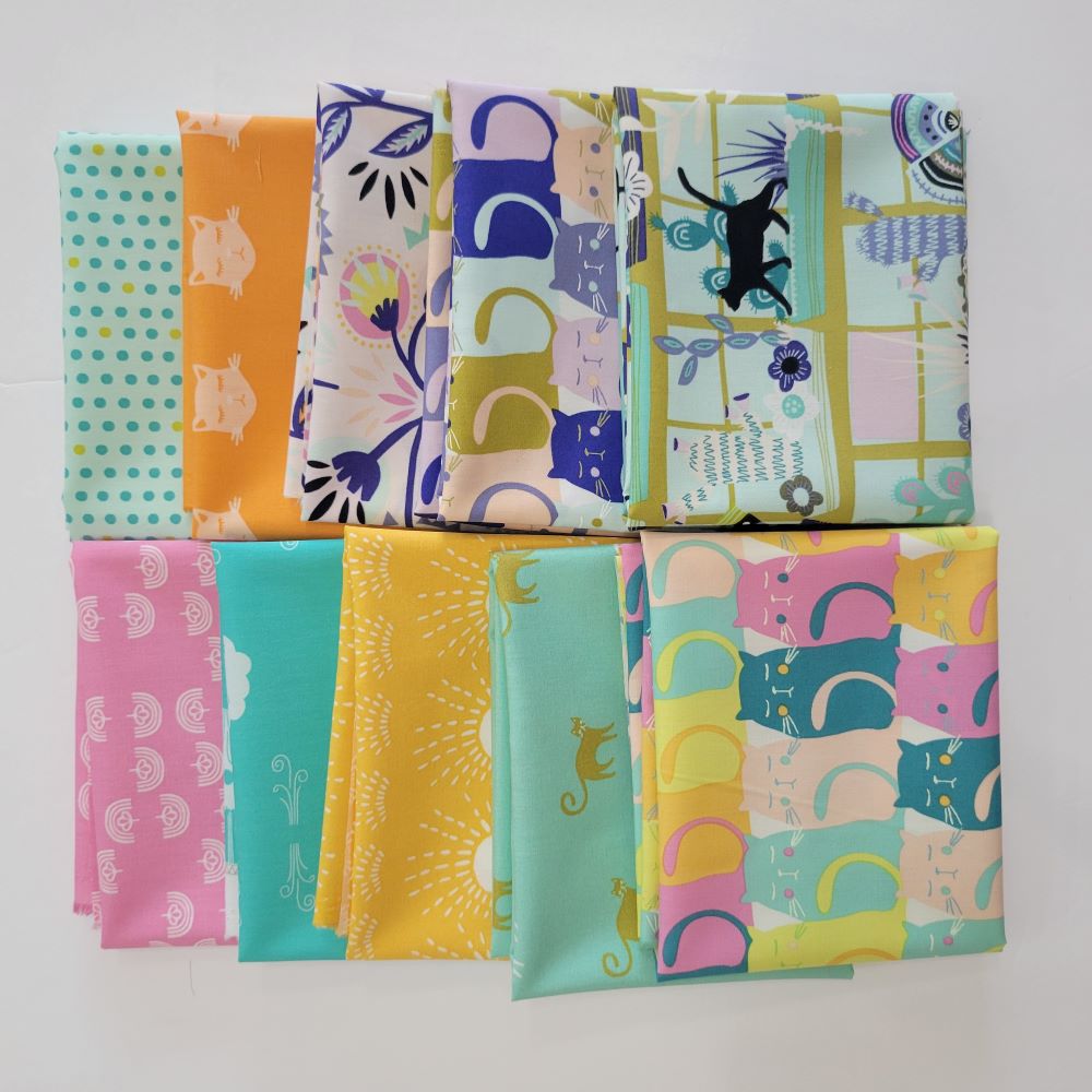 Jessica Swift Oh Meow! Fabric Bundle 10 Prints