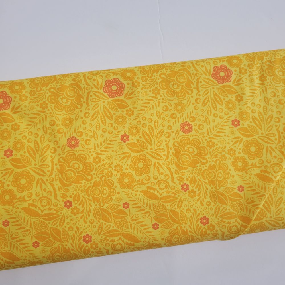 Anna Maria Love Always Lace Mango Yellow Fabric