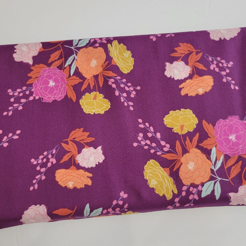 Stephanie Organes Wandering Blossom Mulberry Floral Fabric