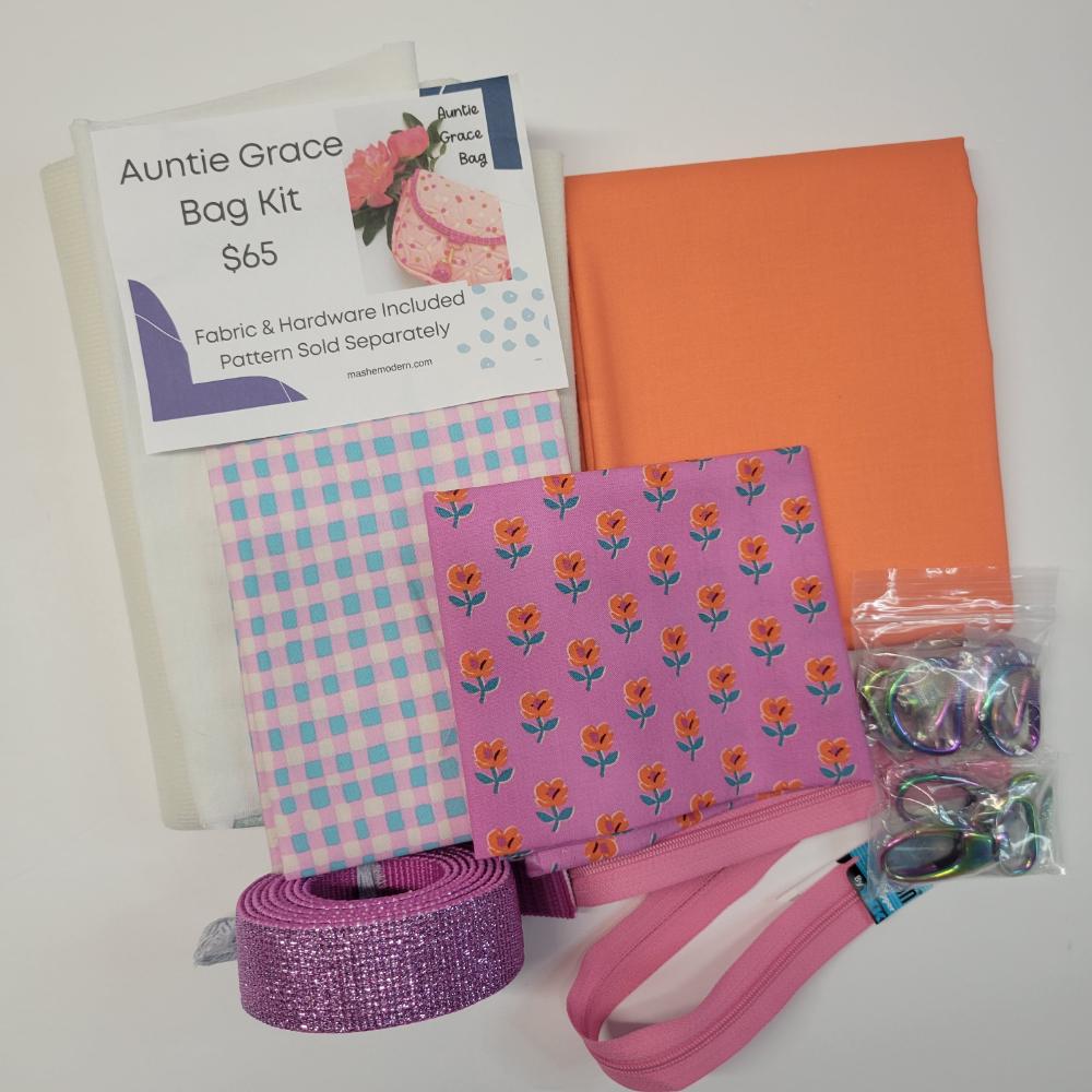 Auntie Grace Bag Kit Heather Ross Pink Fabrics