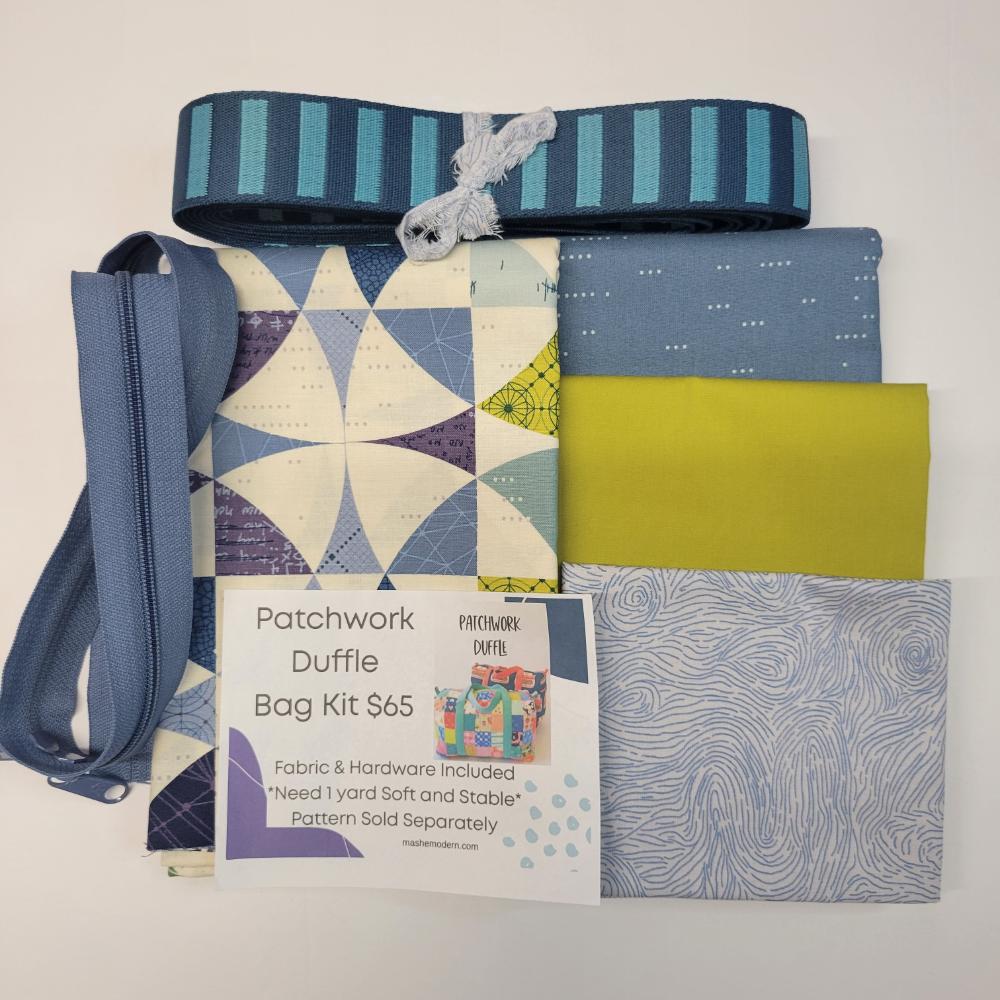 Patchwork Duffle Bag Kit - Sleuth Blue and Green FabricPatchwork Duffle Bag Kit - Sleuth Blue and Green Fabric