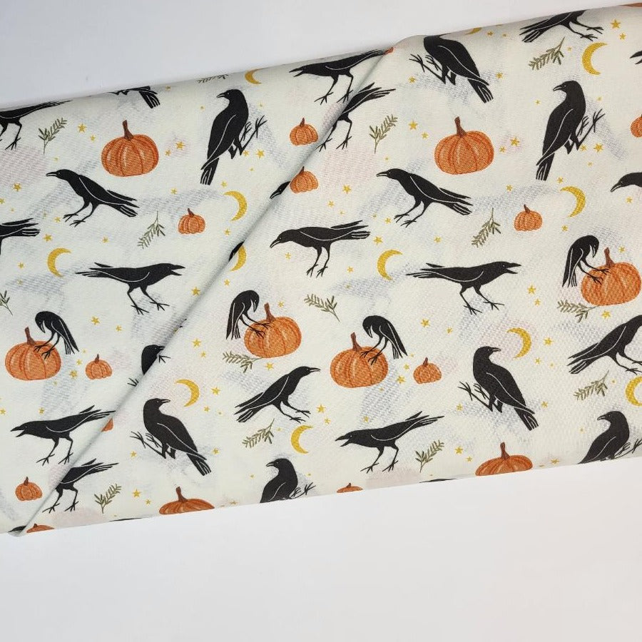My Mind's Eye Sophisticated Halloween Vintage Crows Cream Fabric