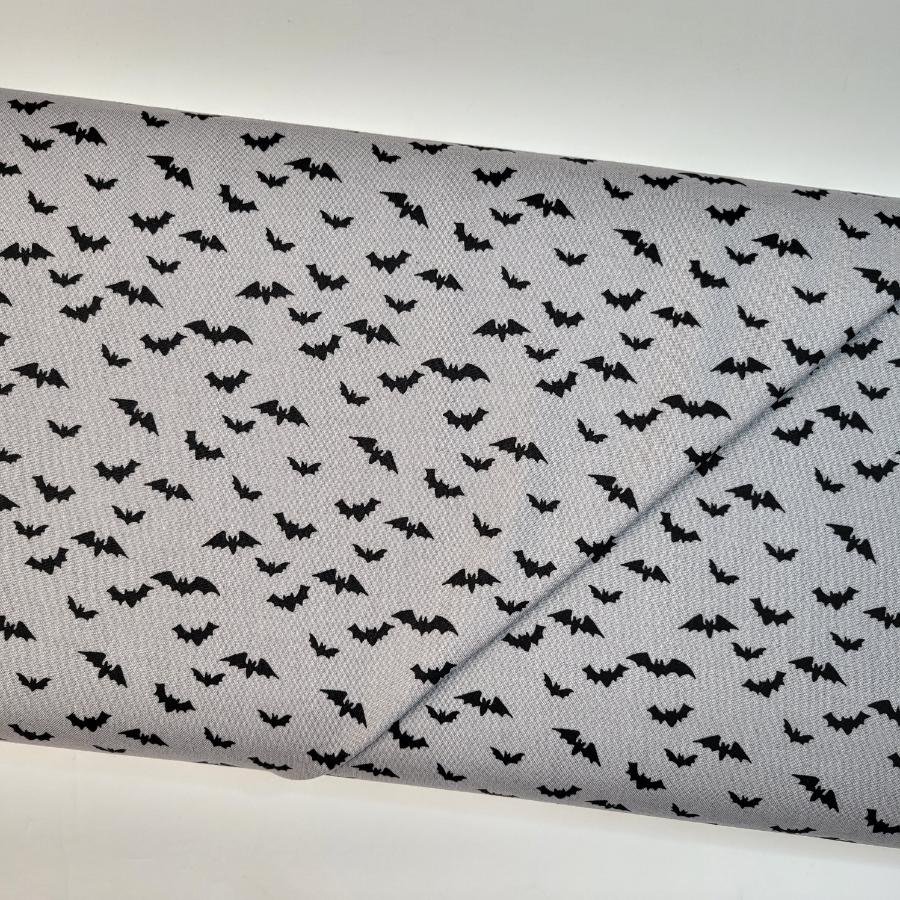 My Mind's Eye Sophisticated Halloween Bats Fog Gray Fabric
