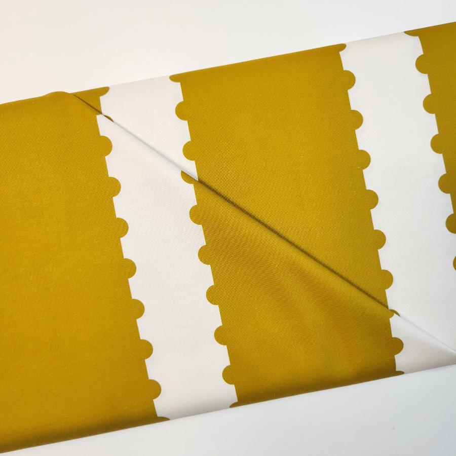 Alison Glass Postmark Stamp Stripe Lichen Yellow Fabric