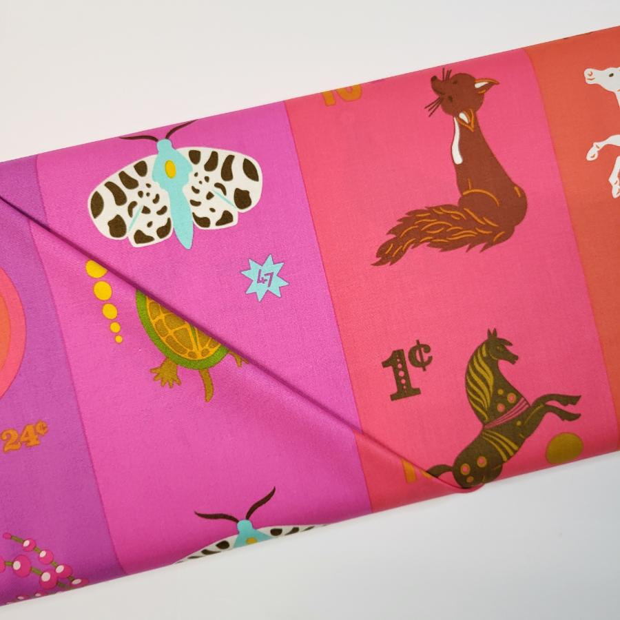 Alison Glass Postmark Ephemera Warm Colors Fabric Panel