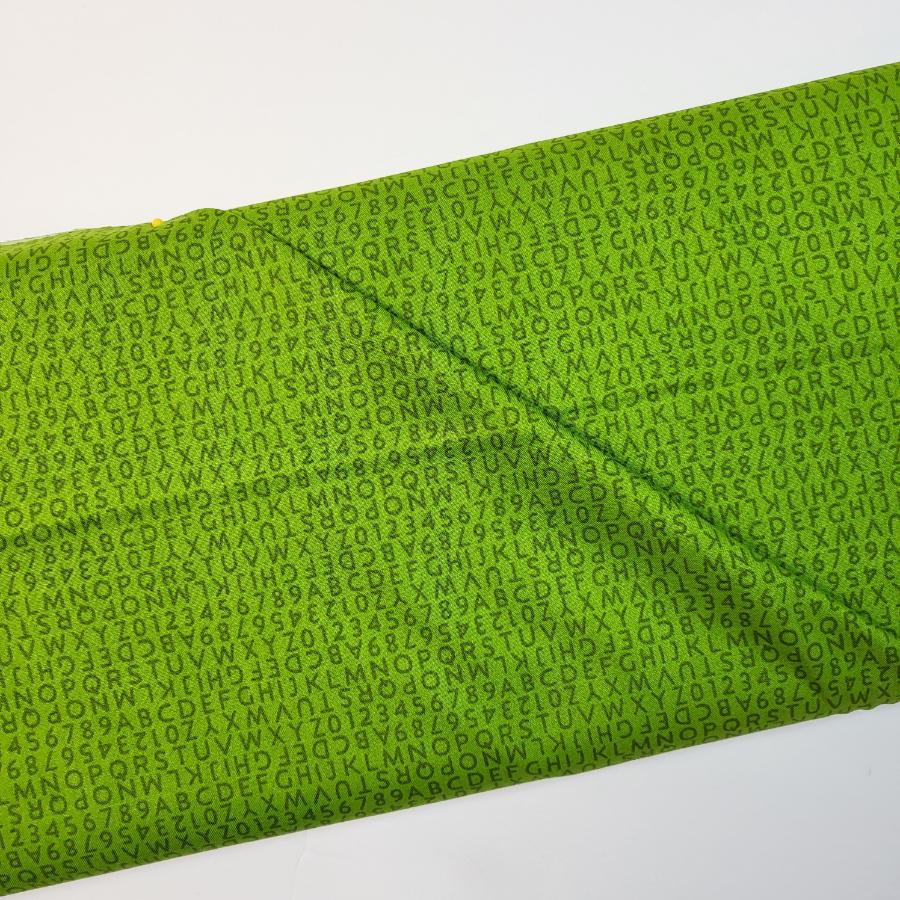Alison Glass Postmark Letters Moss Green Fabric