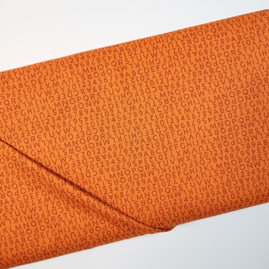 Alison Glass Postmark Letters Tiger Orange Fabric