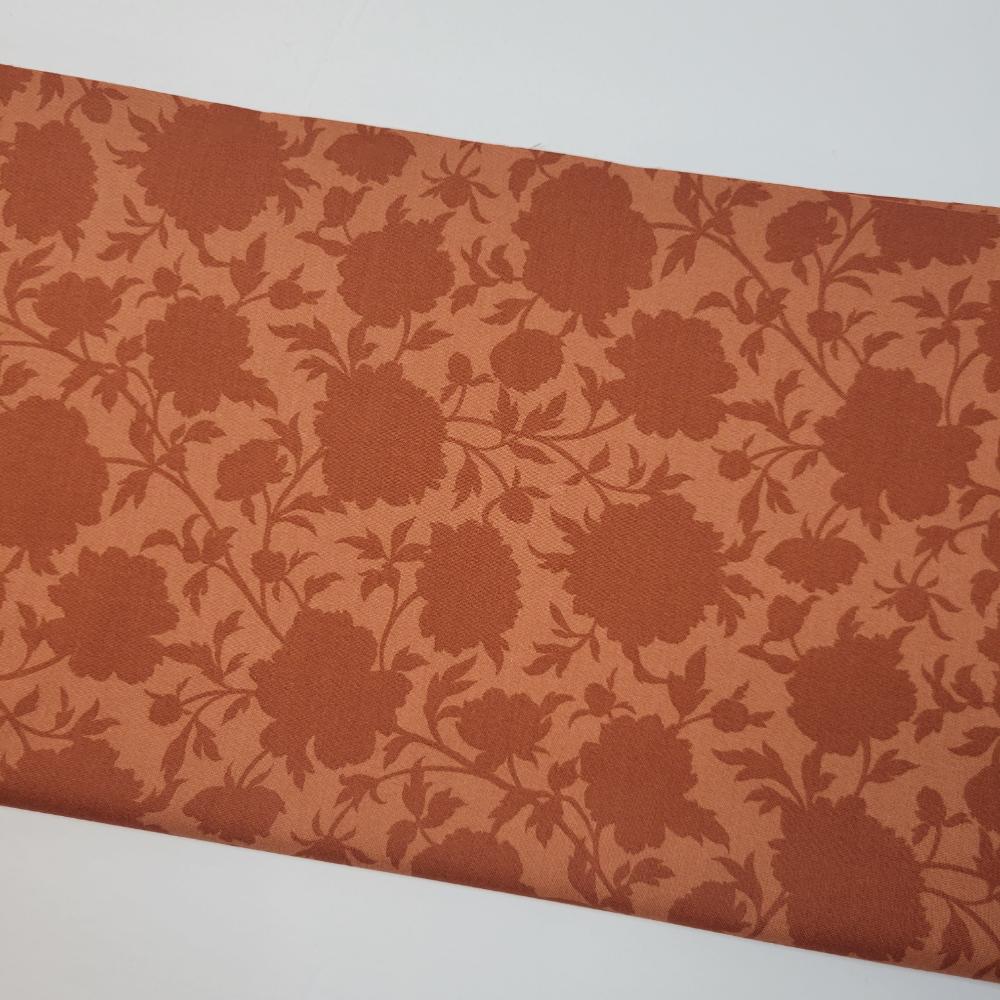 Libs Elliott Verdigris Glenelg Rust Orange Floral Fabric