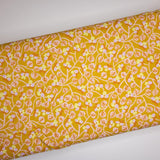 Ruby Star Society Bird is the Word Pansy Goldenrod Floral Fabric