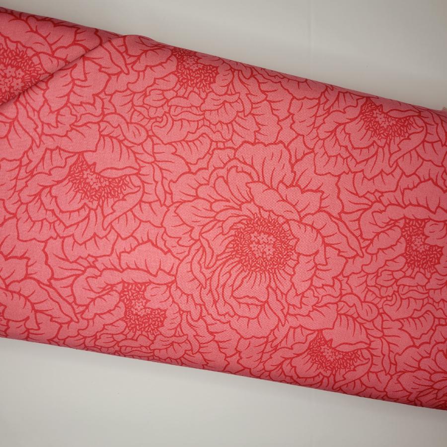 Heather Bailey Full Bloom Peony Coral Fabric