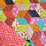 Pre-Quilted Half Yard Panel for Bag Making- Tumbling Blocks