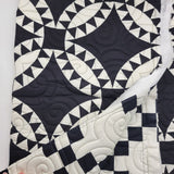 Pre-Quilted Half Yard Panel for Bag Making- Black and White