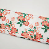 Lizzy House Tiny Christmas Poinsettia Florals Snow Fabric