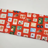 Lizzy House Tiny Christmas Stamps Red Fabric