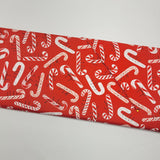 Lizzy House Tiny Christmas Candy Cane Red Fabric 11"REMNANT