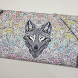 Tula Pink Graywork Wolf of Pink Street Fog Fabric