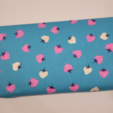 Ruby Star Society Strawberry Toss Turquoise Blue Fabric