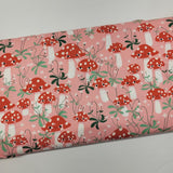 Funny Valentine Mushrooms Ballerina Pink Fabric by Lizzy House