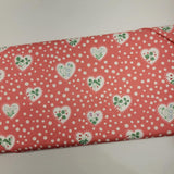 Funny Valentine Flower Heart Coral Pink Fabric by Lizzy House