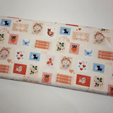 Funny Valentine Stamps Champagne Cream Fabric by Lizzy House