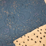 Pre-Quilted Half Yard Panel for Bag Making- Speckled Blue