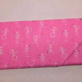 KP Creates Ghostly Garden Skeleton Jig Pink Fabric