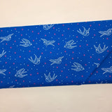Libs Elliott Perfect Day Swallows Blue Fabric 7" REMNANT