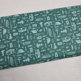 Shawn Wallace Happy Haven Let's Camp Green Fabric