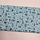 Shawn Wallace Happy Haven Let's Camp Aqua Fabric